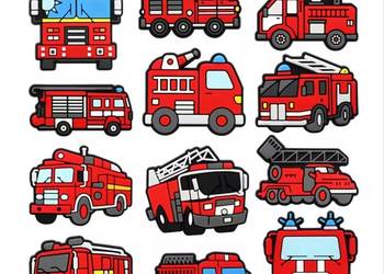 Przypinki do butów typu crocs charms piny straż pożarna 12 szt