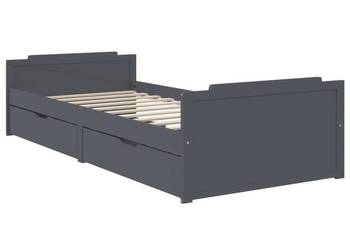 vidaXL Rama łóżka z szufladami, ciemnoszara, sosnowa(SKU:322163)