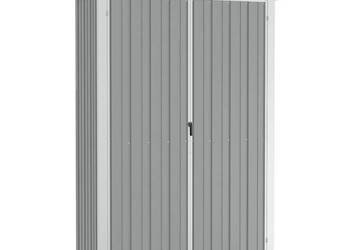 Szopa ogrodowa szara 116x45x175 cm, stal galwanizowana, przyścienna