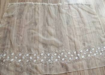 firanka tiul do kuchni pokoju 114cm x 158cm kremowa ecri