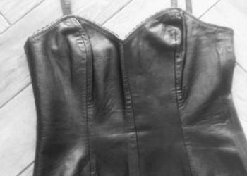 Made in spain bluzka gorset z naturalnej skóry s m
