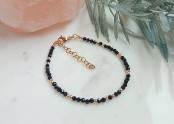 Bransoletka czarny turmalin i hematyt