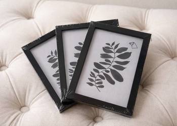 Komplet 3x ramka na zdjęcia 10x15 czarne minimalistyczne zestaw ramek dekor