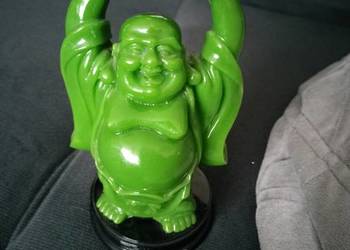 Figurka Buddy zielona , kamień,szkło dekoracja