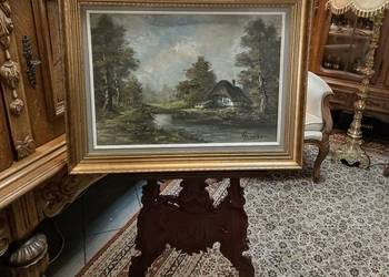 Obraz na Płótnie w Złotej ramie pejzaż Kalisz