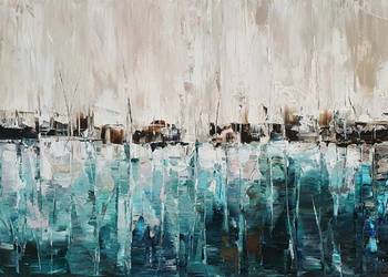 Abstrakcja ręcznie malowana 80x120 cm