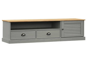 Szafka pod TV VIGO szara 156x40x40 cm lite drewno sosnowe WM-353174