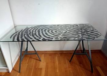 Biurko / stół IKEA blat szklany z nadrukiem , transport
