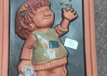Kafel ceramiczny, z Chłopcem Sygnowany. Jie Gantofta.  Dzieł
