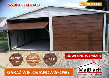 BIAŁY Garaż Blaszany 6x6 - DOBRA CENA  - Garaże Blaszane – Maj-Blach