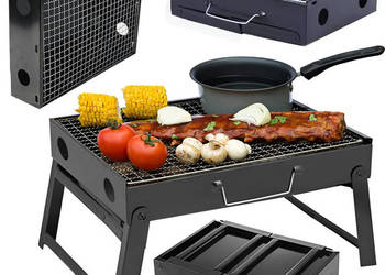 Grill turystyczny przenośny składany walizka węglowy kempingowy bbq
