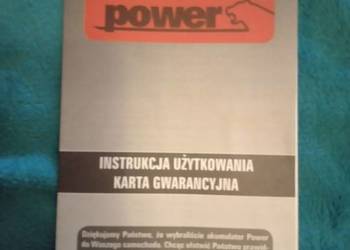 Sprzedam instrukcję użytkowania akumulatora Power