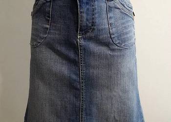 Spódnica Jeansowa Niebieska Bawełniana Trapezowy Fason Midi Vero Moda L