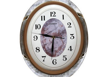 Ładny zegar ścienny Hollywood Regency Citizen, Made in Japan, lata 80.