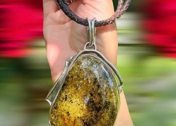 WYPRZEDAŻ wisior srebro 925 bursztyn bałtycki unikat rękodzieło