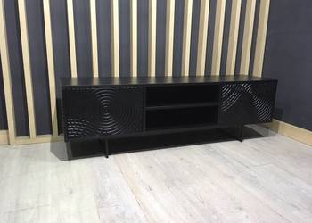 Szafka RTV sideboard 150 cm czarna fronty RINGS