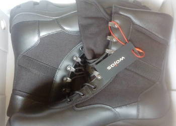 buty męskie skórzane wysokie czarne rozm.46 firmy Wojas