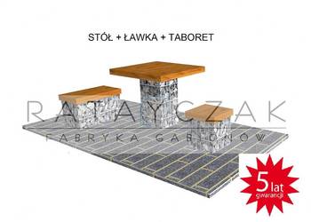 Meble ogrodowe meble do ogrodu stół ławka taboret gabiony