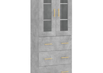 Witrynka szarość betonu 695x34x180 cm materiał drewnopochodny WM-3198397
