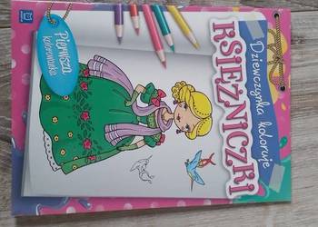 Kolorowanka: Dziewczynka koloruje księżniczki