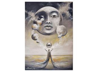 Temet nosce II, surrealizm, realizm magiczny, oryginalny obraz ręcznie malo