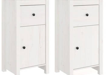 Szafki 2 szt. białe 40x35x80 cm lite drewno sosnowe WM-813757