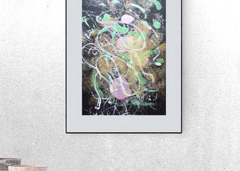 abstrakcja grafika 30x40, nowoczesny rysunek, obraz do loftu