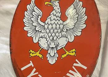 Emaliowana tablica „Polski Monopol Tytoniowy Kraków” – z okresu II RP