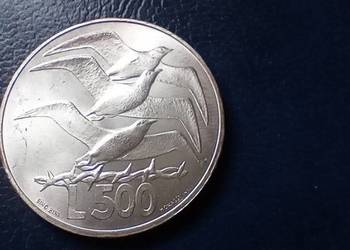 Stare monety 500 lir 1975 San Marino srebro