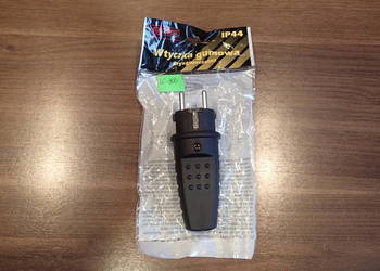 Wtyczka gumowa 16A 250V z/u IP44 30G.L, hermetyczna.