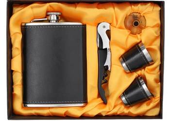 Zestaw Prezentowy Piersiówka + Nóż Kelnerski + Kieliszki + Lejek na Prezent