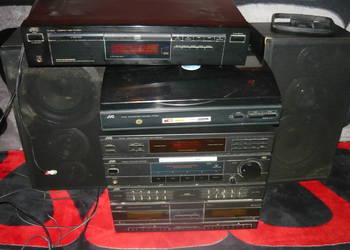 zestaw stereo jvc gramofon al-e31 cd xl-v242 deck dr-e34l kolumny