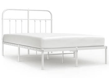 Łóżko Metalowe Białe Rama Łóżka Ze Stelażem Biała 120x190 cm WM-352624
