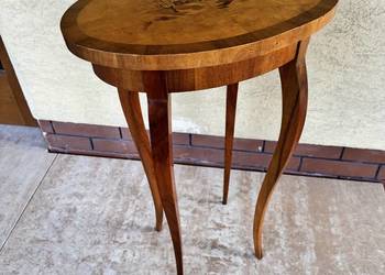 Stolik kawowy stylowy wysoki stół intarsja kwietnik ława ludwik