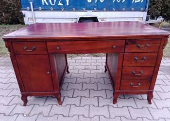 Komplet SANTIAGO  3+1+1 i Ława , Dąb - Skóra Bordo