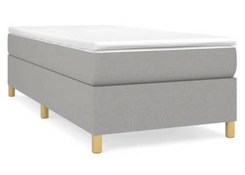 Łóżko kontynentalne z materacem jasnoszare tkanina 80x200 cm WM-3144474