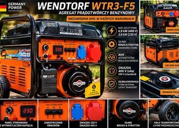 Agregat prądotwórczy WENDTORF WTR3-F5 400V / 230V AVR – sprawny, szybki roz