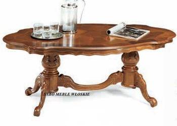 Ława klasyczna stylowa na dwóch nóżkach orzechowa