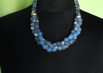 Korale - naszyjnik - błękitne - długość 47+ cm