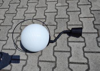 Lampa sufitowa wisząca kula biała PRL