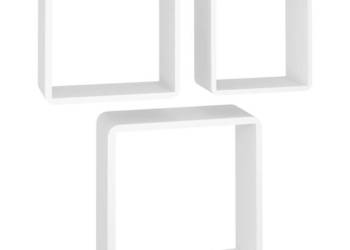 Półki ścienne kostki 3 szt. białe MDF WM-323952