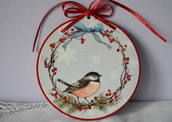Świąteczna zawieszka decoupage dekoracja prezent