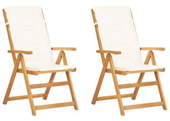 vidaXL Rozkładane krzesła ogrodowe, 2 szt., brąz, (SKU:45937)