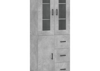 Witrynka szarość betonu 695x34x180 cm materiał drewnopochodny WM-3198477