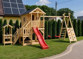 Domek drewniany plac zabaw dla dzieci