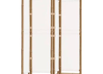 Składany parawan 4-panelowy 160 cm bambus i płótno WM-350624