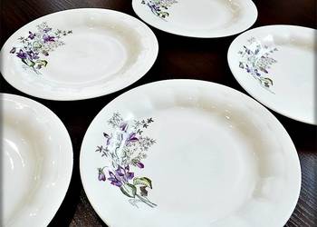 Talerz Talerzyk deserowy ø 17,5cm Fabryka Porcelany Chodzież Kwiatki PRL
