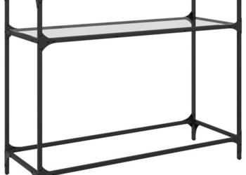 Stolik konsolowy z przezroczystym szklanym blatem 98x35x81 cm WM-846026
