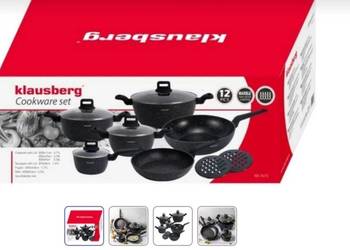 Garnki rondel patelnie zestaw garnków 12 el + dodatki