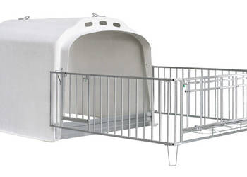Domek dla cieląt pojedynczy CalfOTel XL-5 z 4-częściowym ogrodzeniem bez s…